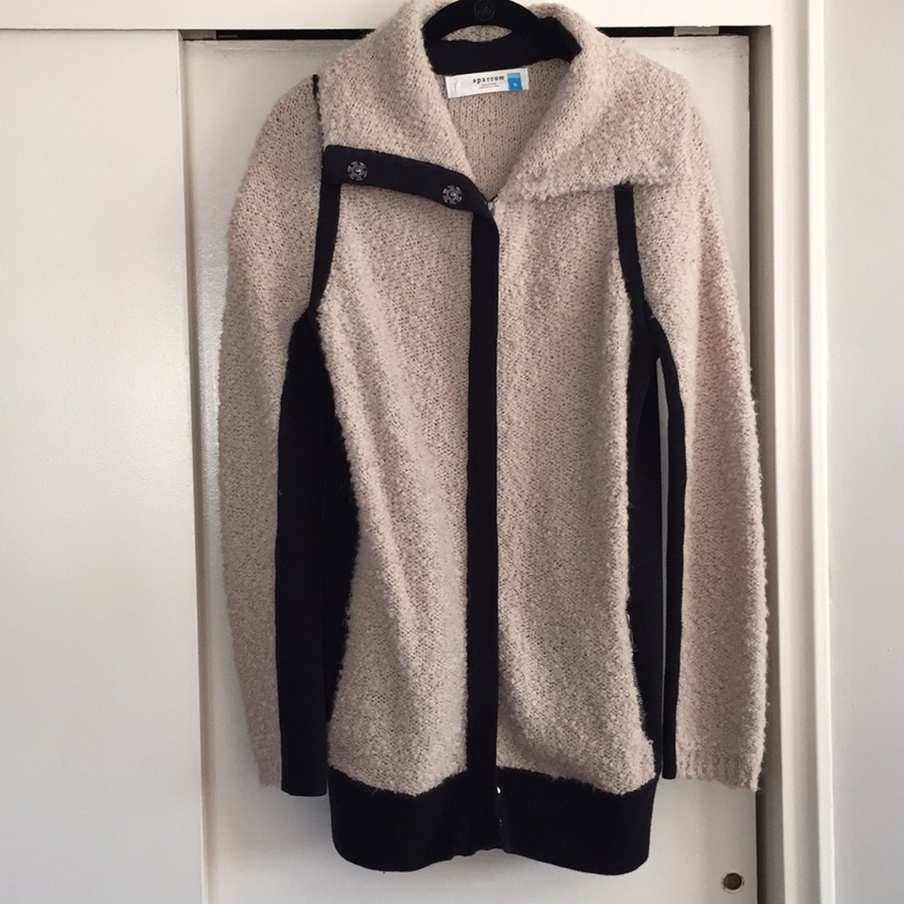 Anthropologie Long Mohair Wool Zip Cardigan - M